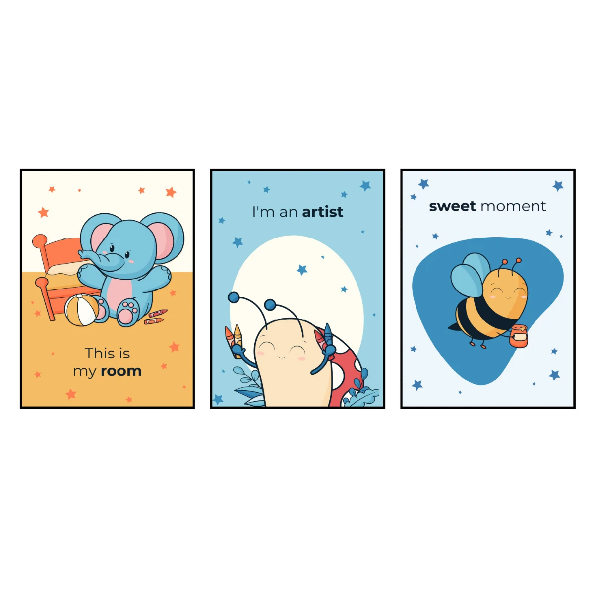 Statik Tutunma Özellikli Tablo - Poster Çocuk Odası (Model-18) 