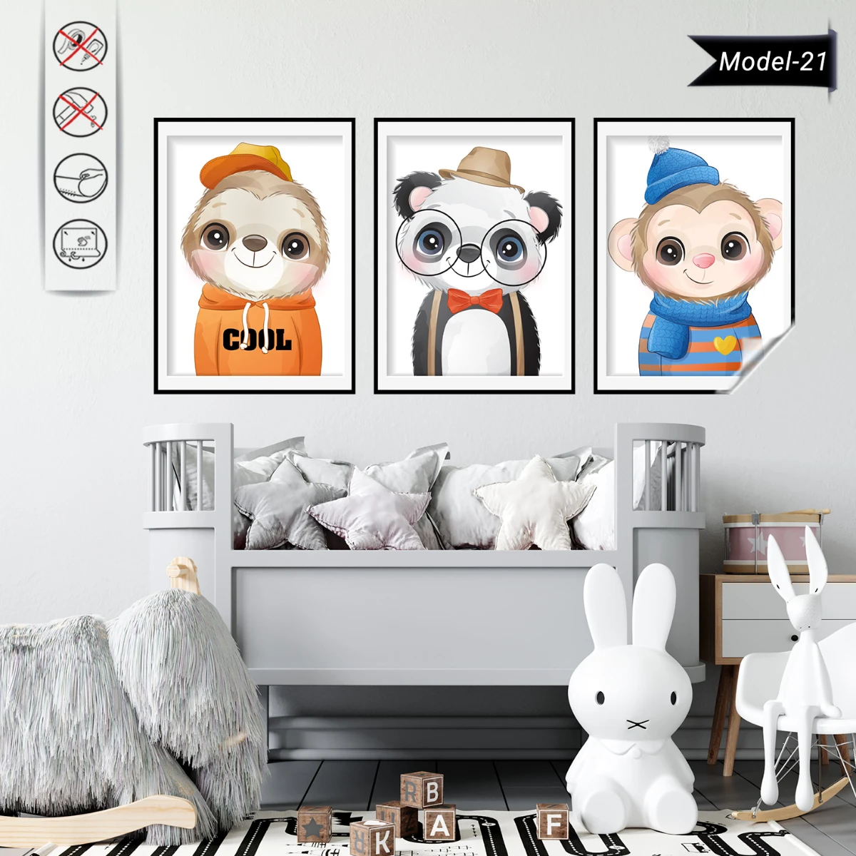 Statik Tutunma Özellikli Tablo - Poster Çocuk Odası (Model-21)