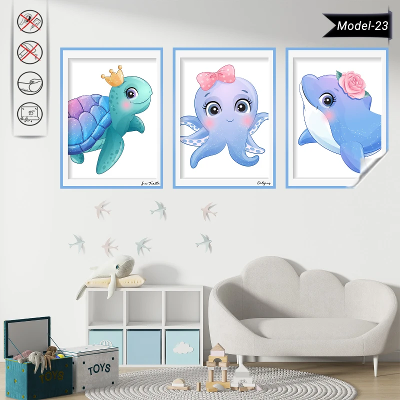 Statik Tutunma Özellikli Tablo - Poster Çocuk Odası (Model-23)