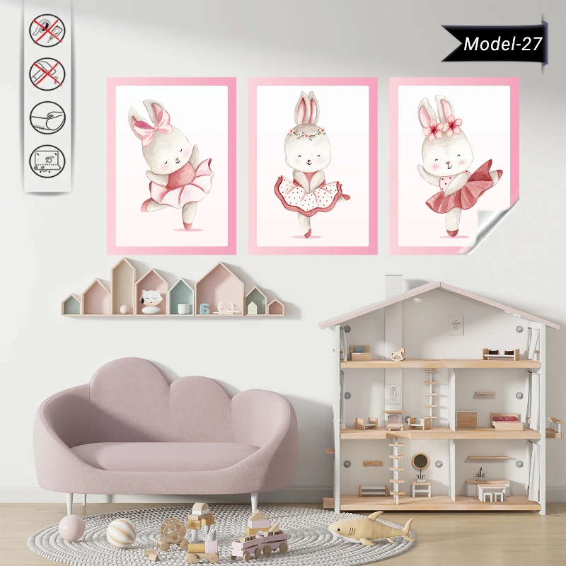 Statik Tutunma Özellikli Tablo - Poster Çocuk Odası (Model-27)