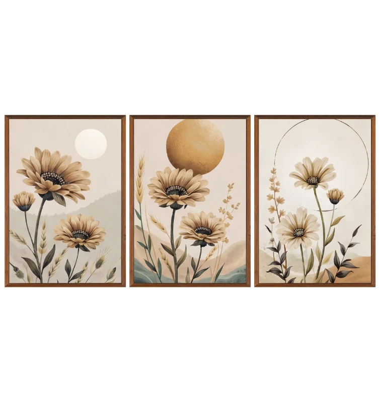 Statik Tutunma Özellikli Tablo - Poster Çiçek (Model- 72) (50X70)