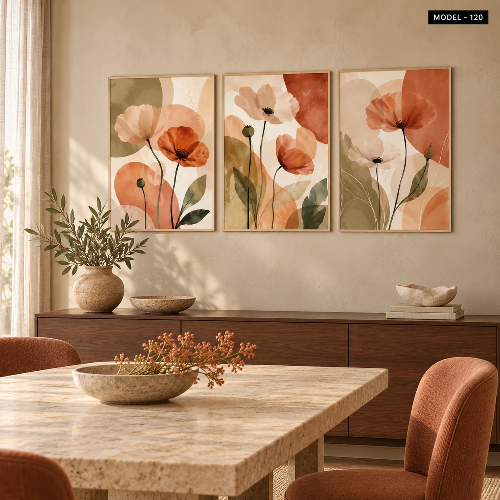 Yapışkanlı Keçe Tablo - Poster Çiçek (Model-120)