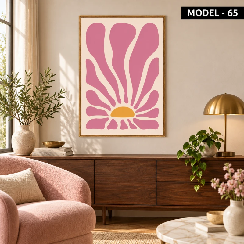 Yapışkanlı Keçe Tablo - Poster Çiçek (Model- 65)