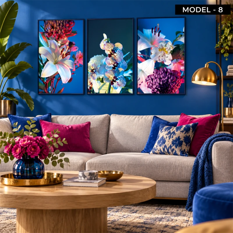 Yapışkanlı Keçe Tablo - Poster Çiçek (Model-8)