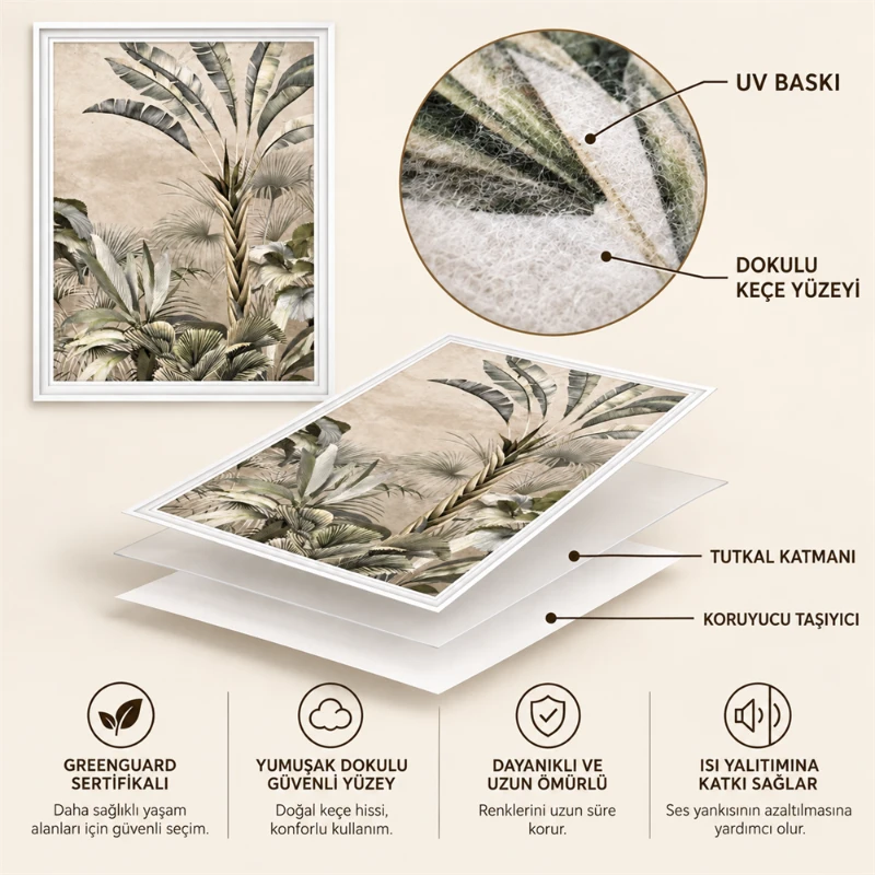 Yapışkanlı Keçe Tablo - Poster Çiçek (Model- 89)