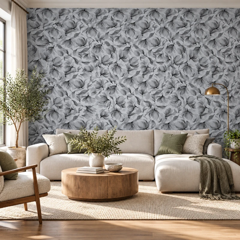 Yapışkanlı Keçe Duvar Kağıdı Çiçek Desen (Model - 2051)