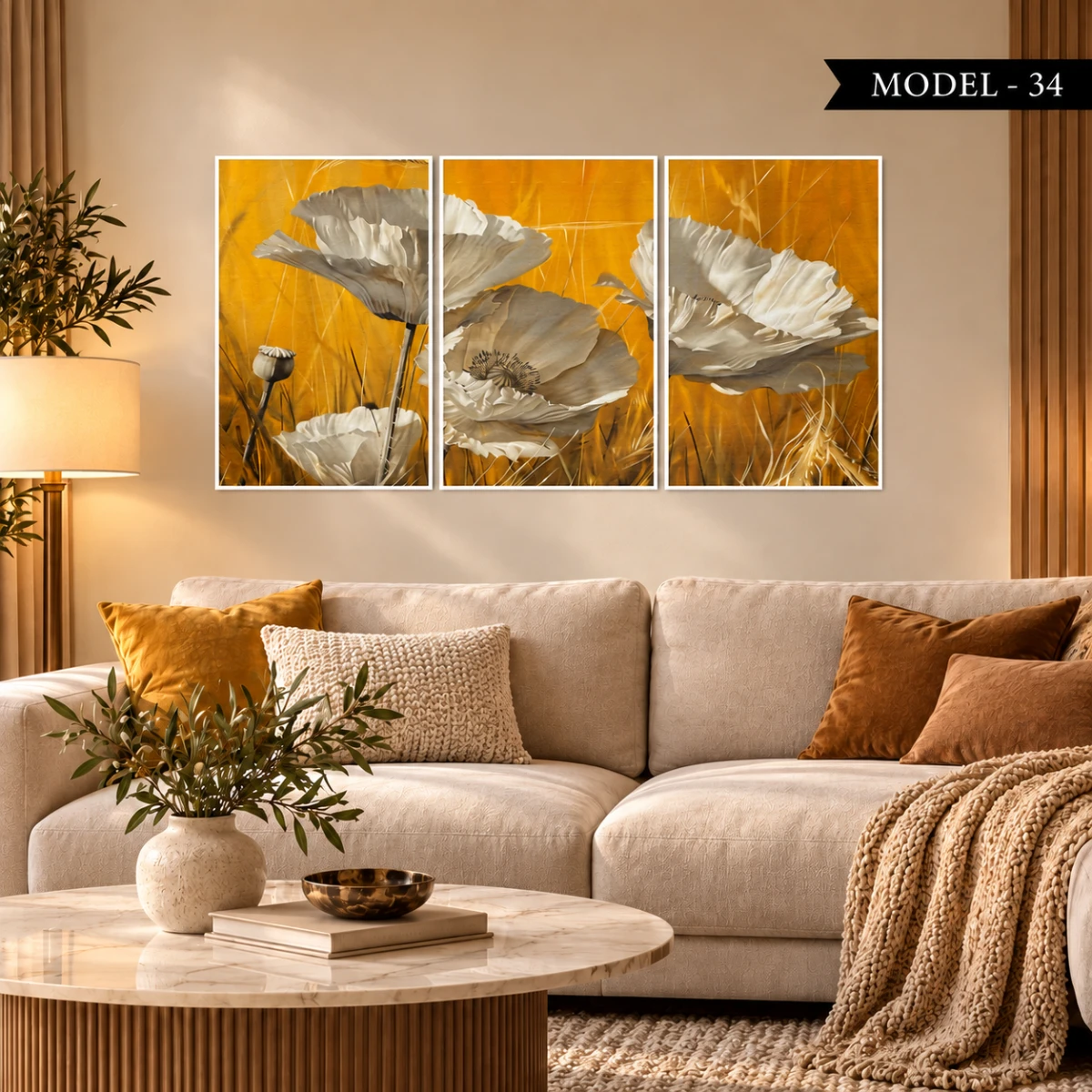 Yapışkanlı Keçe Tablo - Poster Çiçek (Model- 34)
