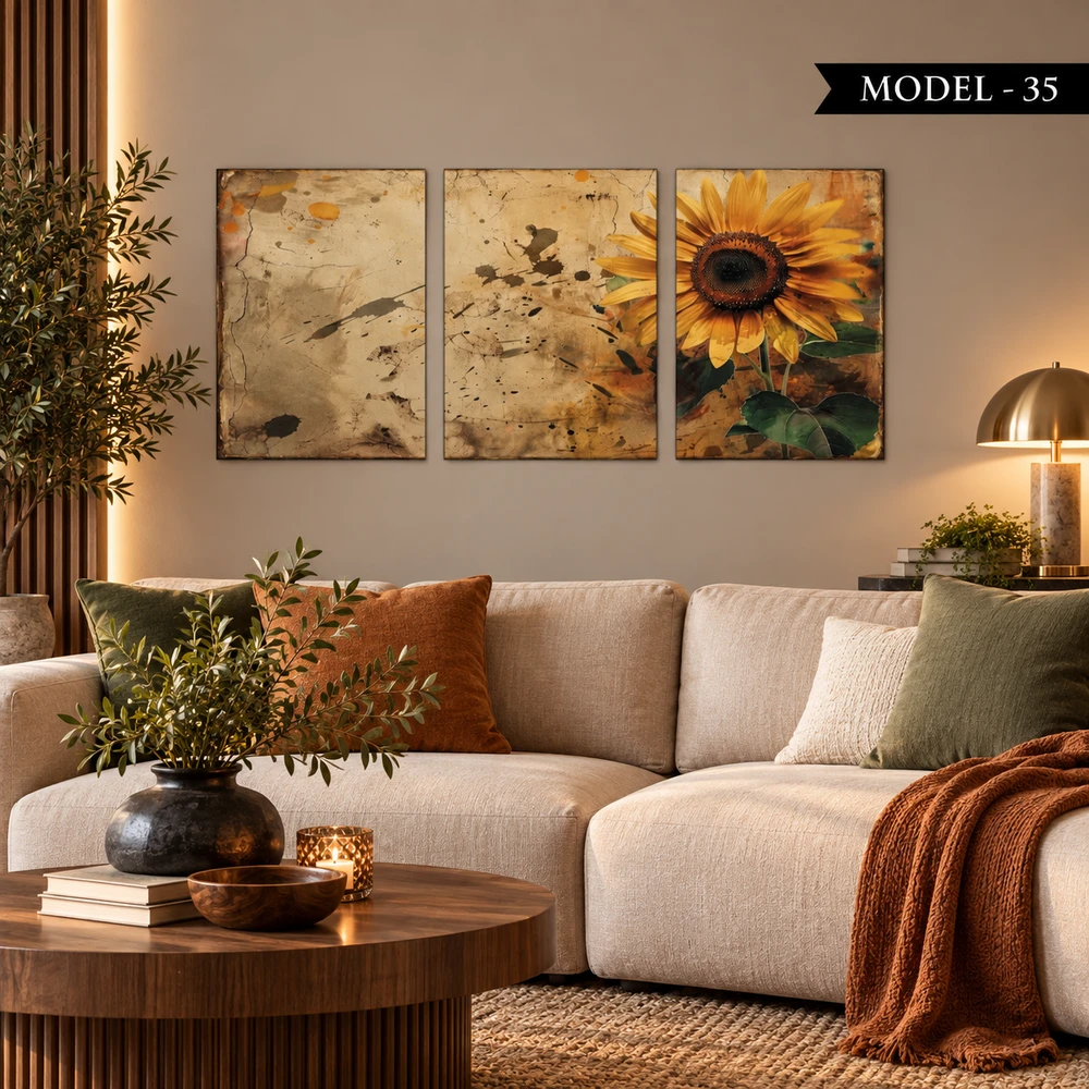 Yapışkanlı Keçe Tablo - Poster Çiçek (Model- 35)