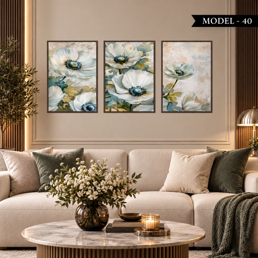 Yapışkanlı Keçe Tablo - Poster Çiçek (Model- 40)