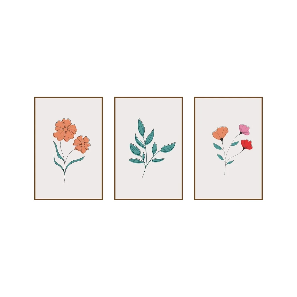 Yapışkanlı Keçe Tablo - Poster Çiçek (Model- 45) 