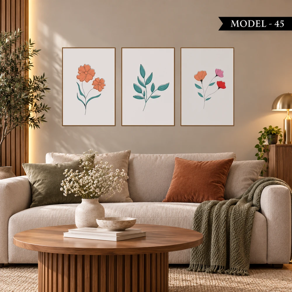 Yapışkanlı Keçe Tablo - Poster Çiçek (Model- 45)