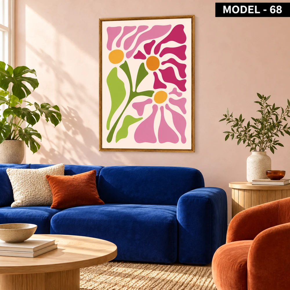 Yapışkanlı Keçe Tablo - Poster Çiçek (Model- 68)