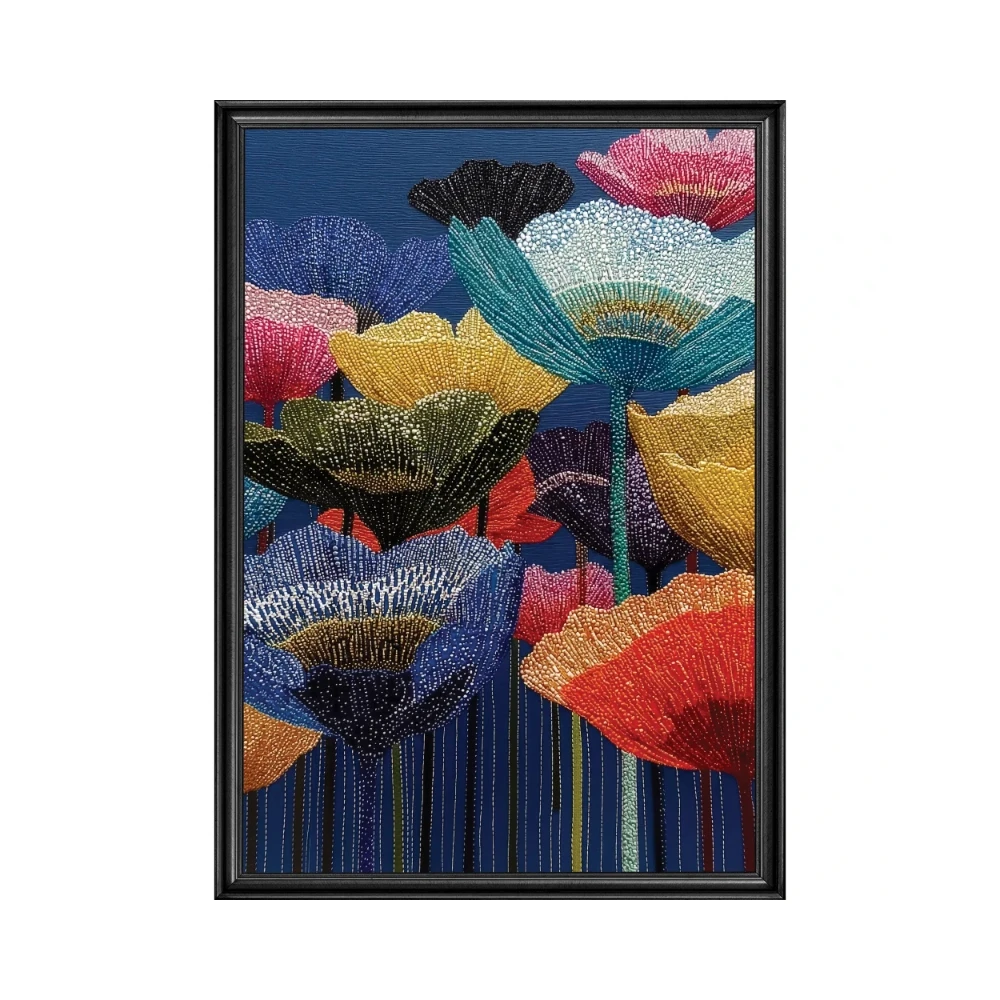 Yapışkanlı Keçe Tablo - Poster Çiçek (Model- 76) 
