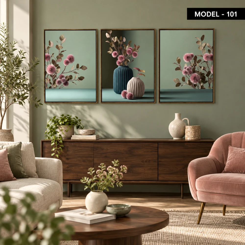 Yapışkanlı Keçe Tablo - Poster Çiçek (Model- 101)