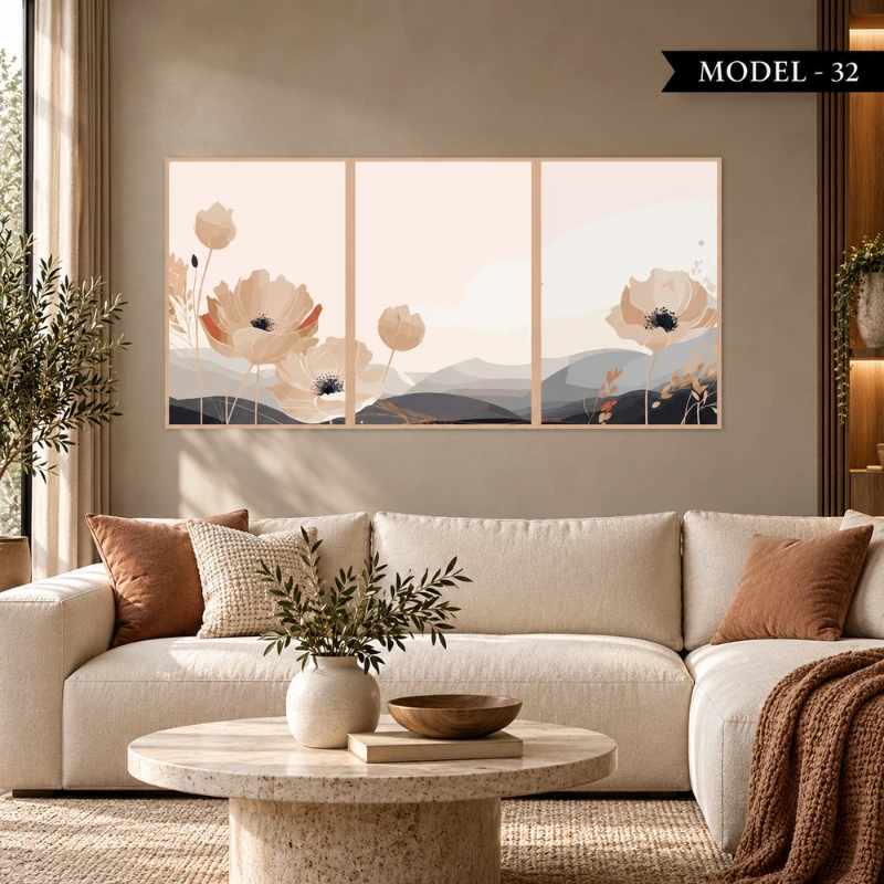 Yapışkanlı Keçe Tablo - Poster Çiçek (Model- 32)