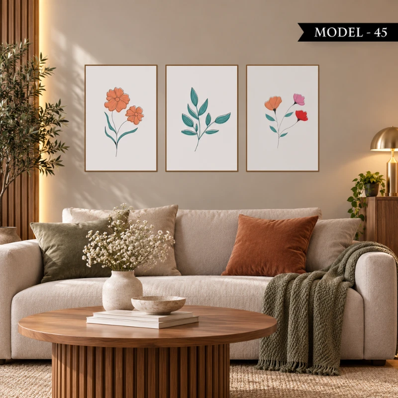 Yapışkanlı Keçe Tablo - Poster Çiçek (Model- 45)