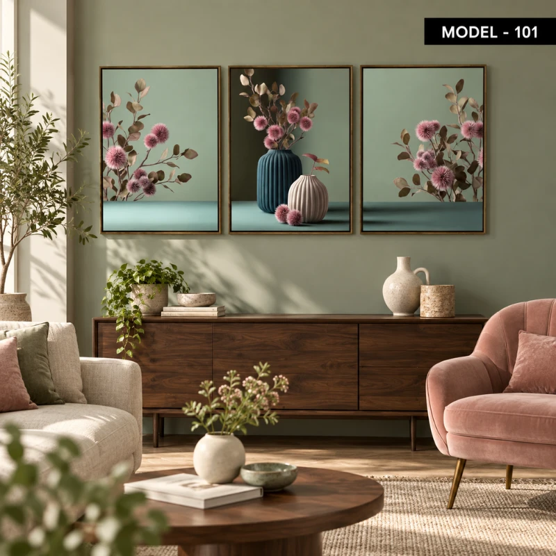 Yapışkanlı Keçe Tablo - Poster Çiçek (Model- 101)