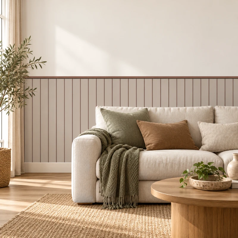 Yapışkanlı Keçe Duvar Kağıdı Çıta Desen (Model - 9028)