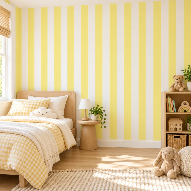 Yapışkanlı Keçe Duvar Kağıdı Çıta Desen (Model - 9051)