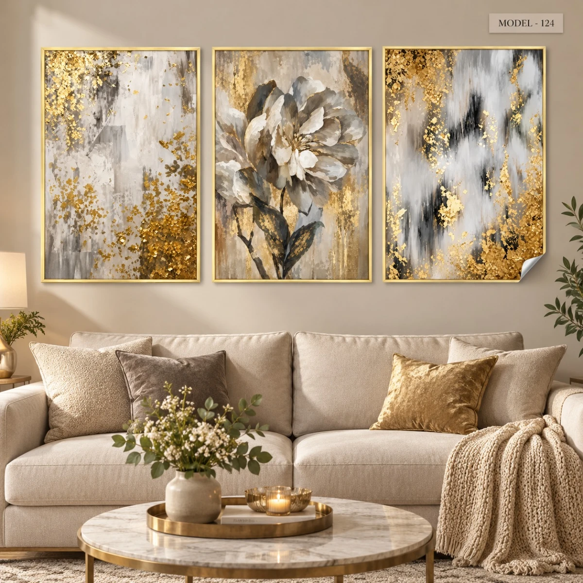 Statik Tutunma Özellikli Tablo - Poster Çiçek (Model- 124)