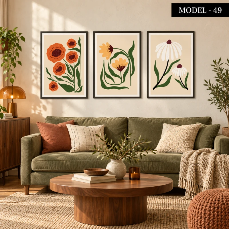 Yapışkanlı Keçe Tablo - Poster Çiçek (Model- 49)