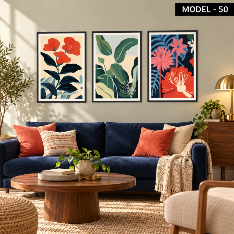 Yapışkanlı Keçe Tablo - Poster Çiçek (Model- 50)