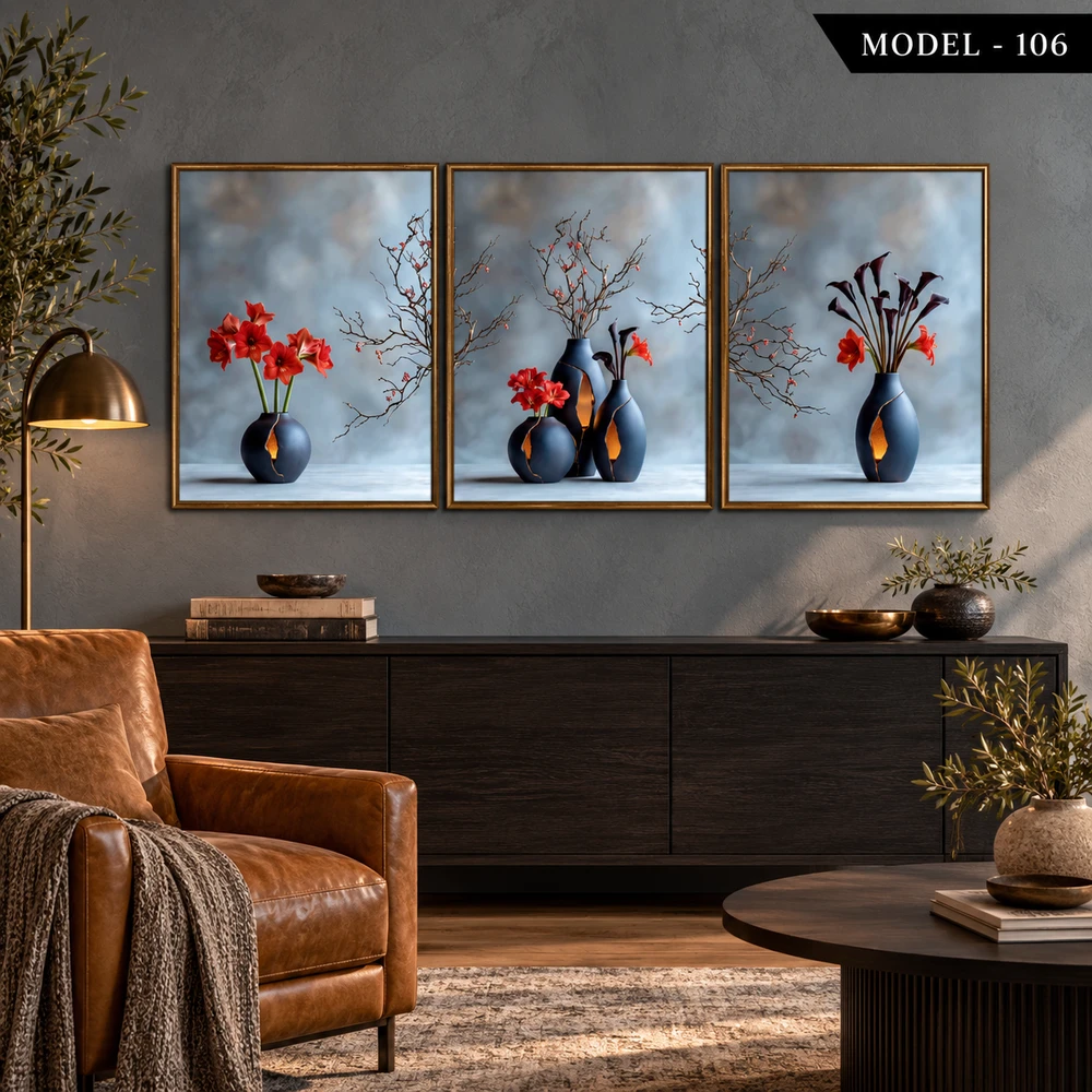 Yapışkanlı Keçe Tablo - Poster Çiçek (Model-106)