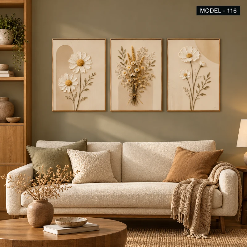 Yapışkanlı Keçe Tablo - Poster Çiçek (Model-116)