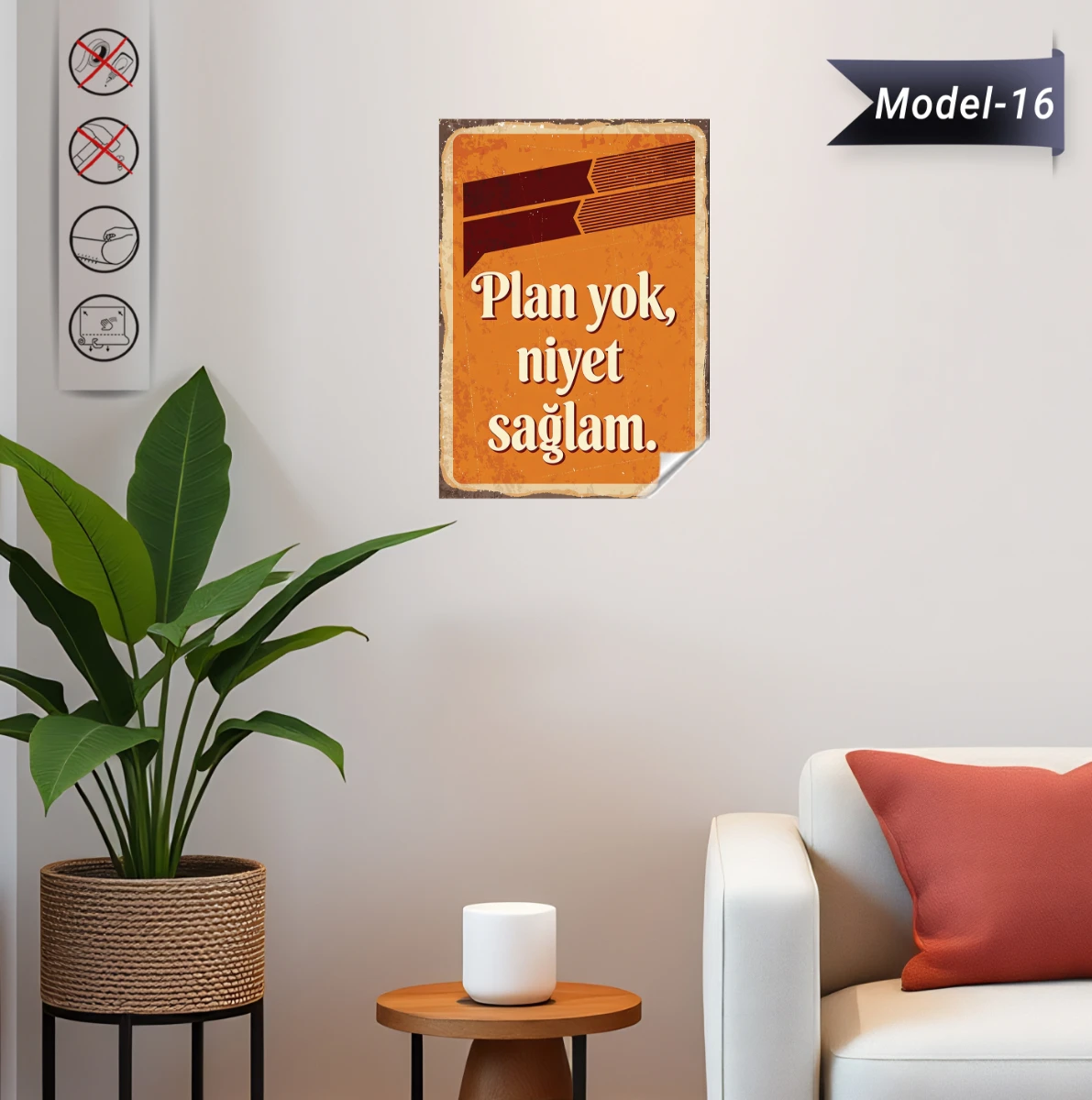 Statik Tutunma Özellikli Tablo - Poster Mizah (Model -16)