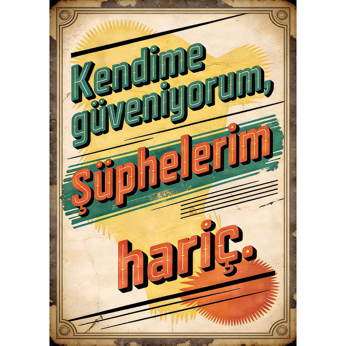 Statik Tutunma Özellikli Tablo - Poster Mizah (Model -20) 