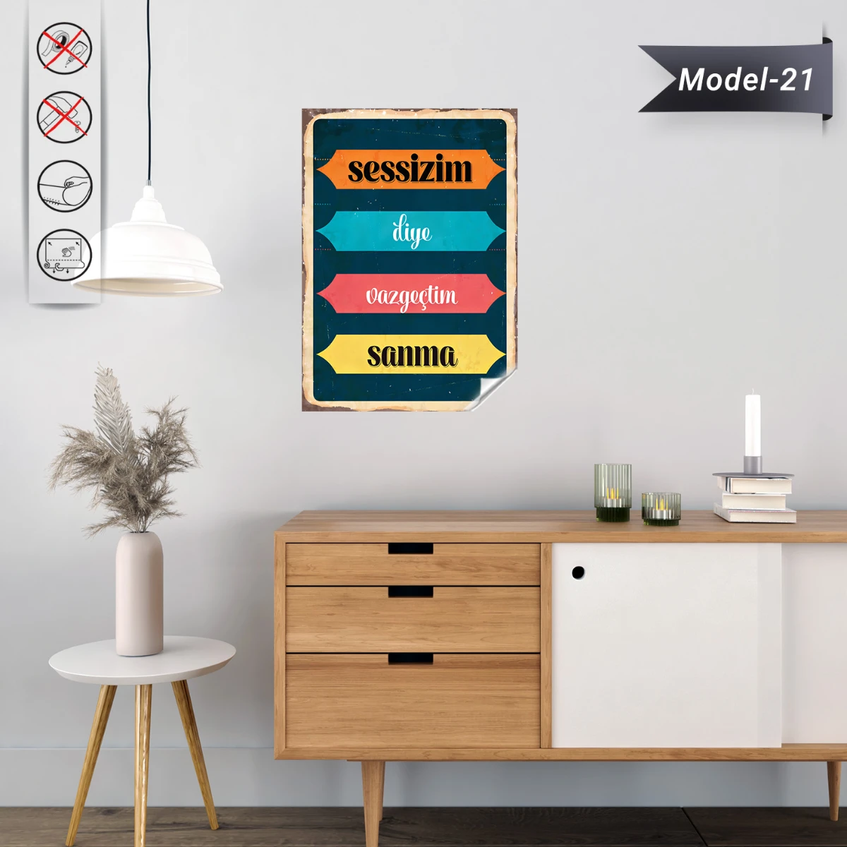 Statik Tutunma Özellikli Tablo - Poster Mizah (Model -21)