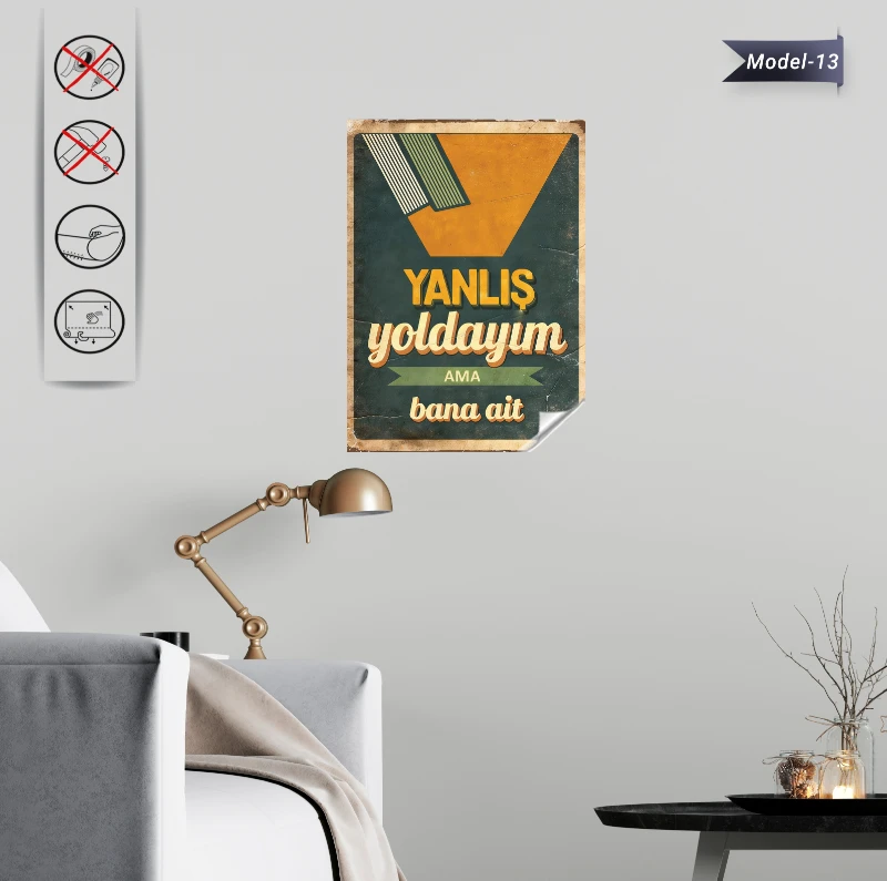 Statik Tutunma Özellikli Tablo - Poster Mizah (Model -13)