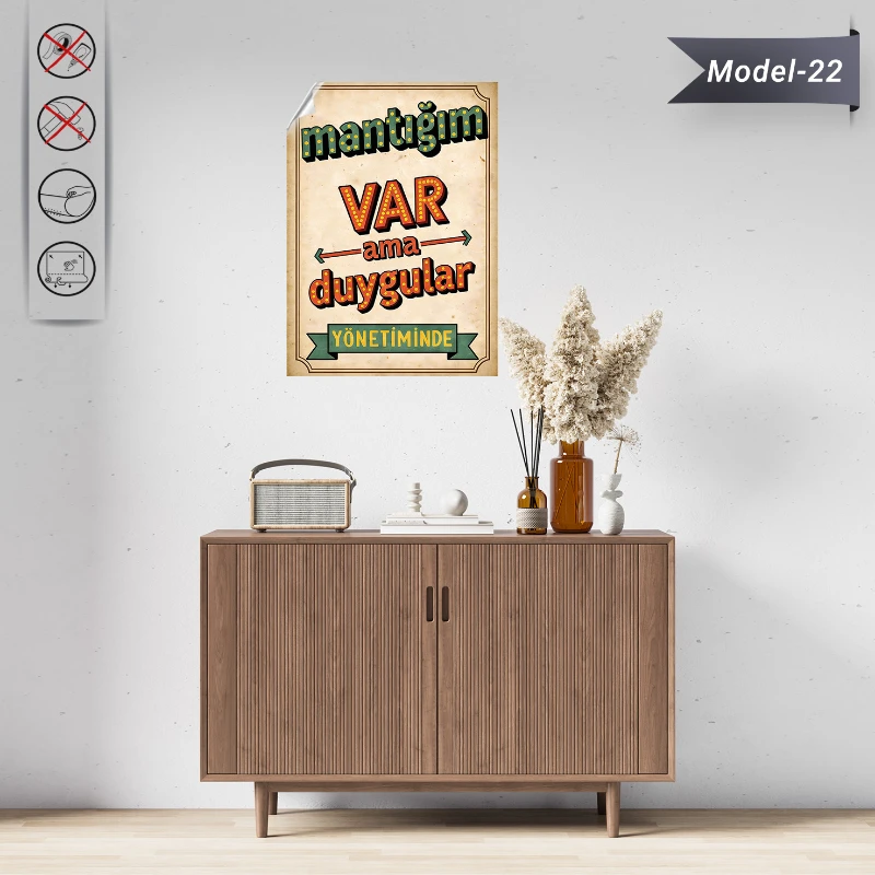 Statik Tutunma Özellikli Tablo - Poster Mizah (Model -22)