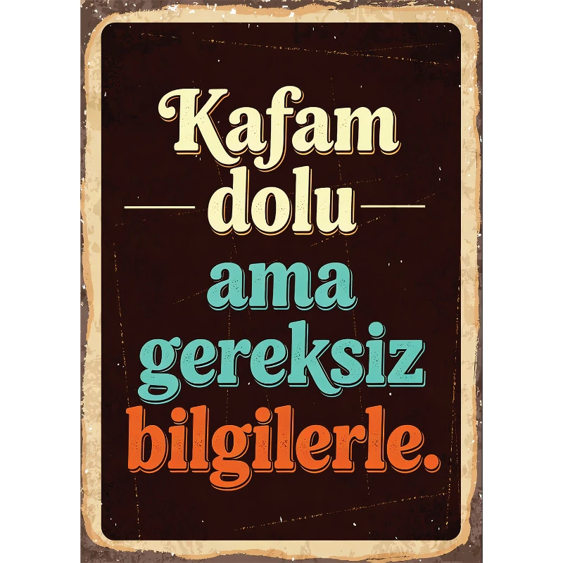 Statik Tutunma Özellikli Tablo - Poster Mizah (Model -27)