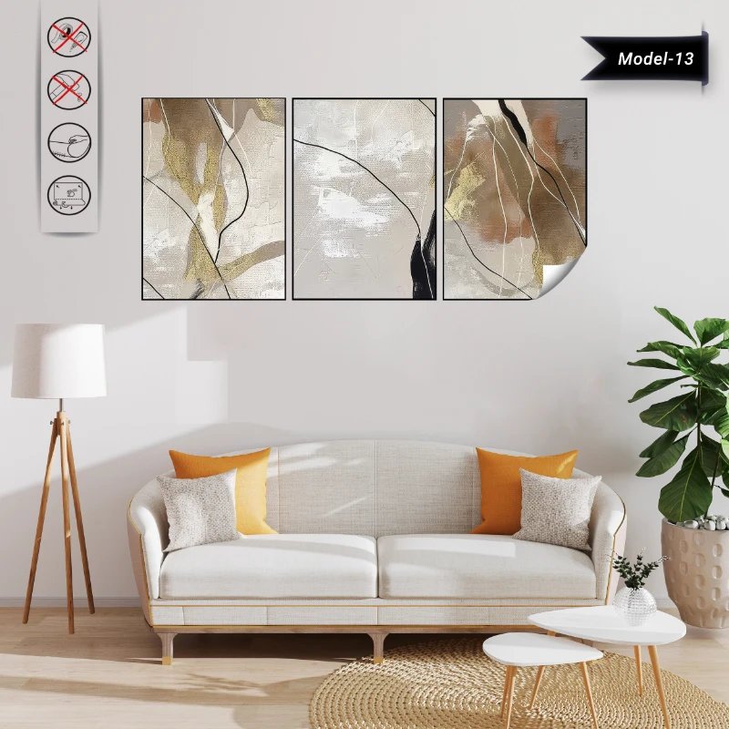 Statik Tutunma Özellikli Tablo - Poster Modern (Model- 13)