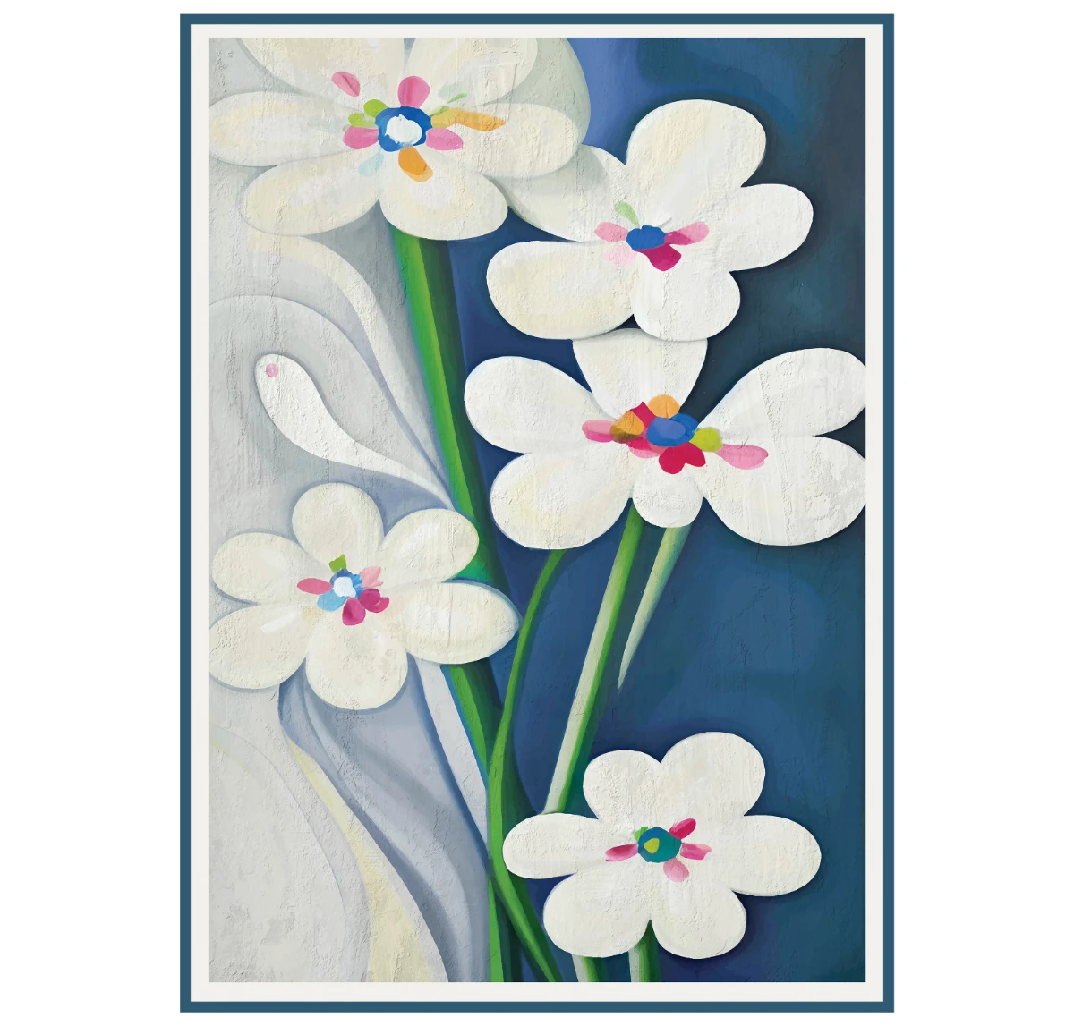Statik Tutunma Özellikli Tablo - Poster Çiçek (Model- 60) 