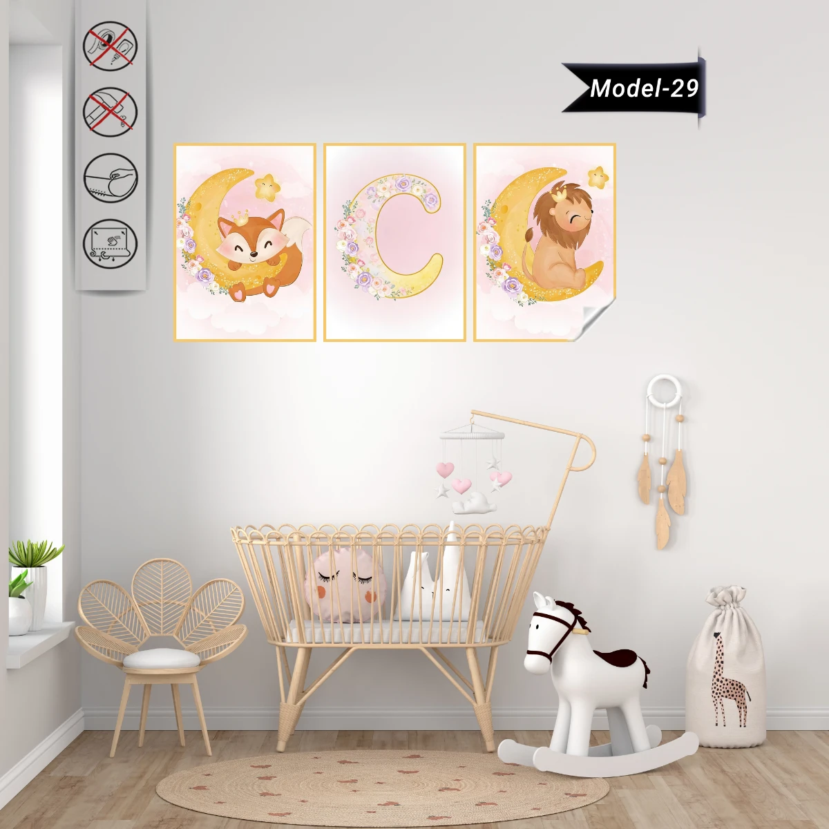 Statik Tutunma Özellikli Tablo - Poster Çocuk Odası (Model-29)