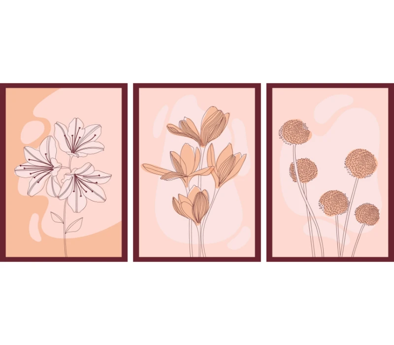 Statik Tutunma Özellikli Tablo - Poster Çiçek (Model- 63)