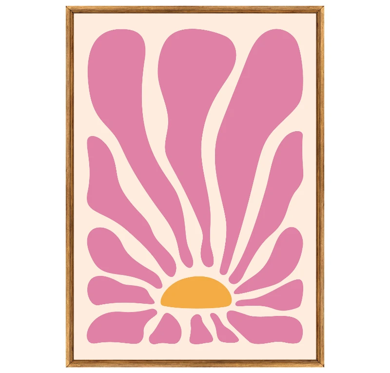 Statik Tutunma Özellikli Tablo - Poster Çiçek (Model- 65)