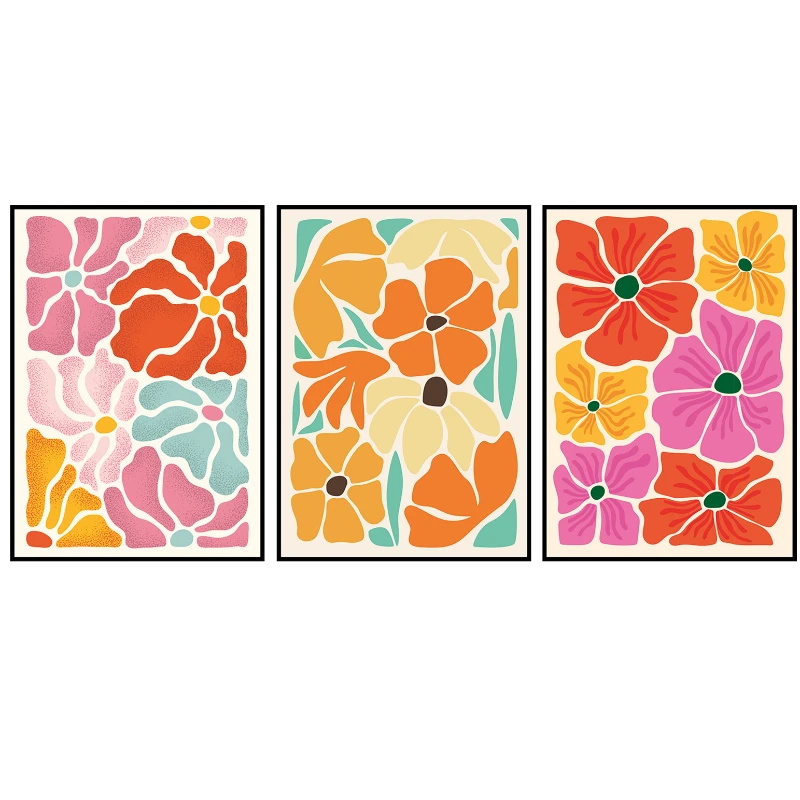 Statik Tutunma Özellikli Tablo - Poster Çiçek (Model- 62)