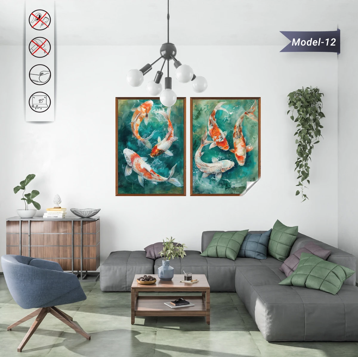 Statik Tutunma Özellikli Tablo - Poster Hayvan (Model- 12)