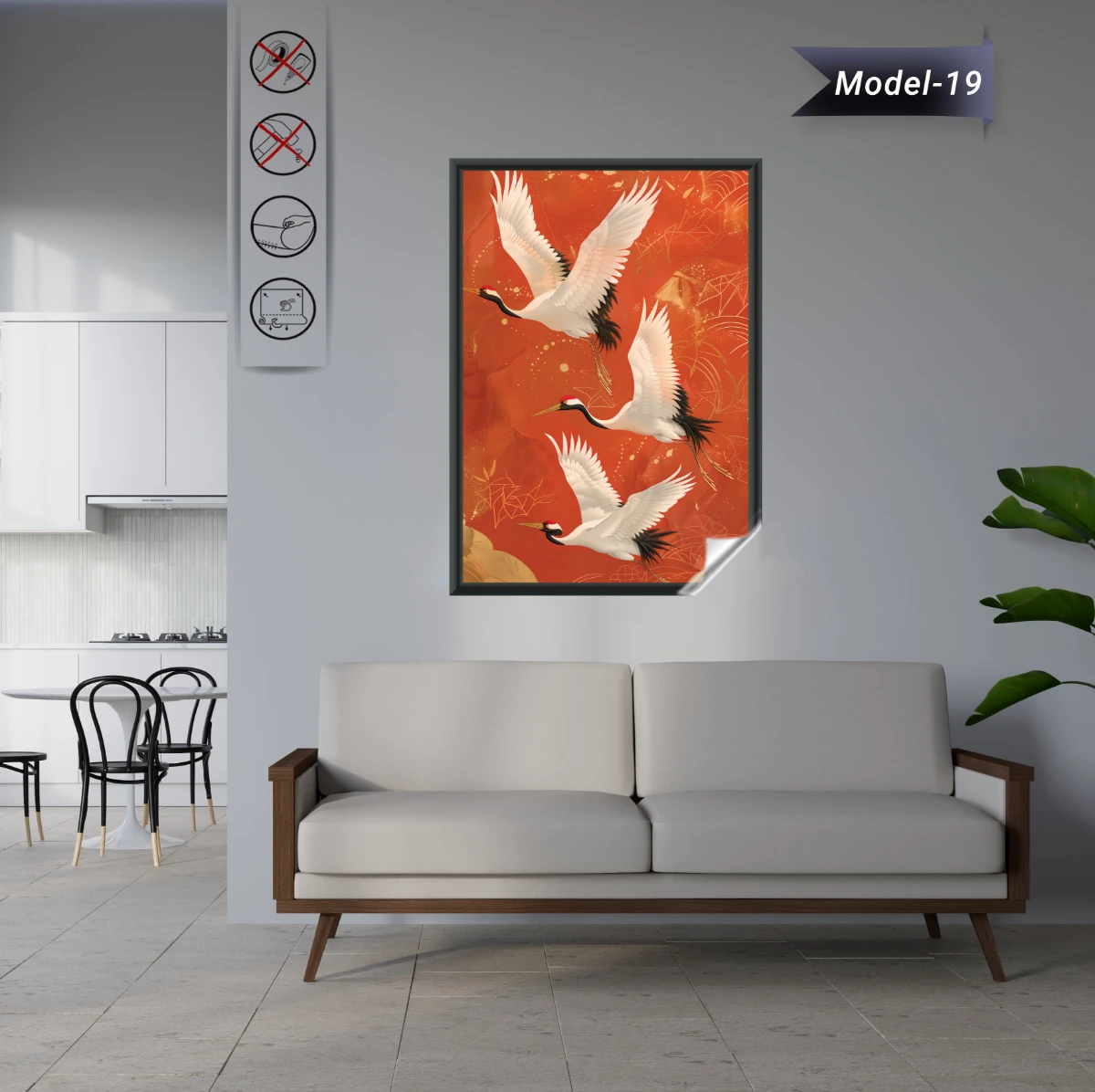 Statik Tutunma Özellikli Tablo - Poster Hayvan (Model-19)