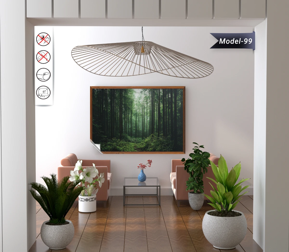 Statik Tutunma Özellikli Tablo - Poster Manzara (Model-99)