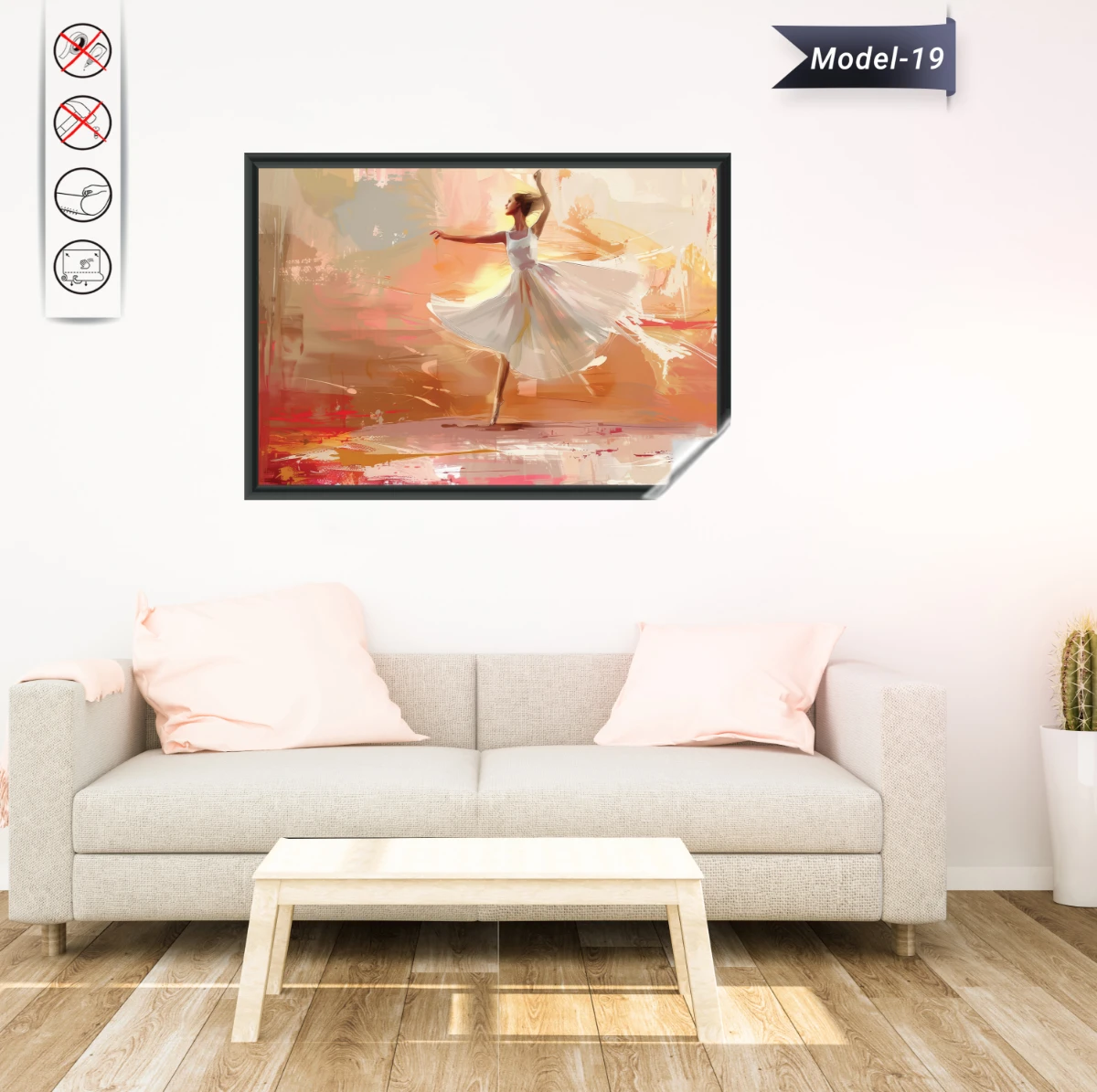 Statik Tutunma Özellikli Tablo - Poster Modern (Model-19)