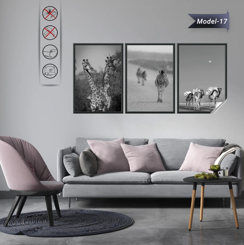 Statik Tutunma Özellikli Tablo - Poster Hayvan (Model- 17)