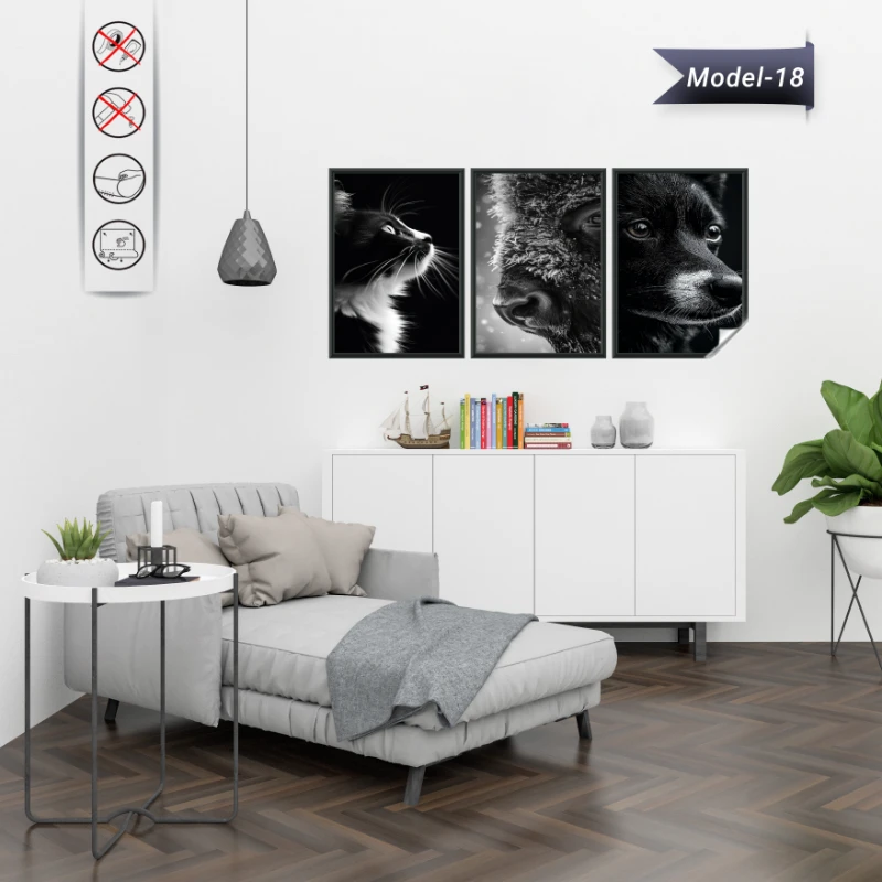 Statik Tutunma Özellikli Tablo - Poster Hayvan (Model- 18)