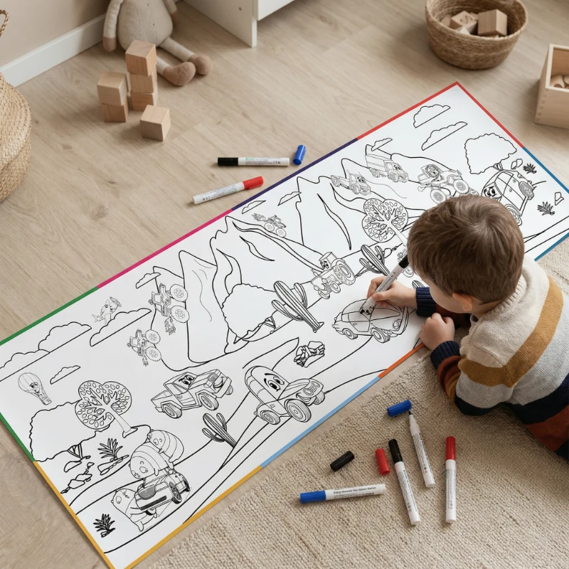 Yapışkanlı Boyama Kağıdı Araba Boyama