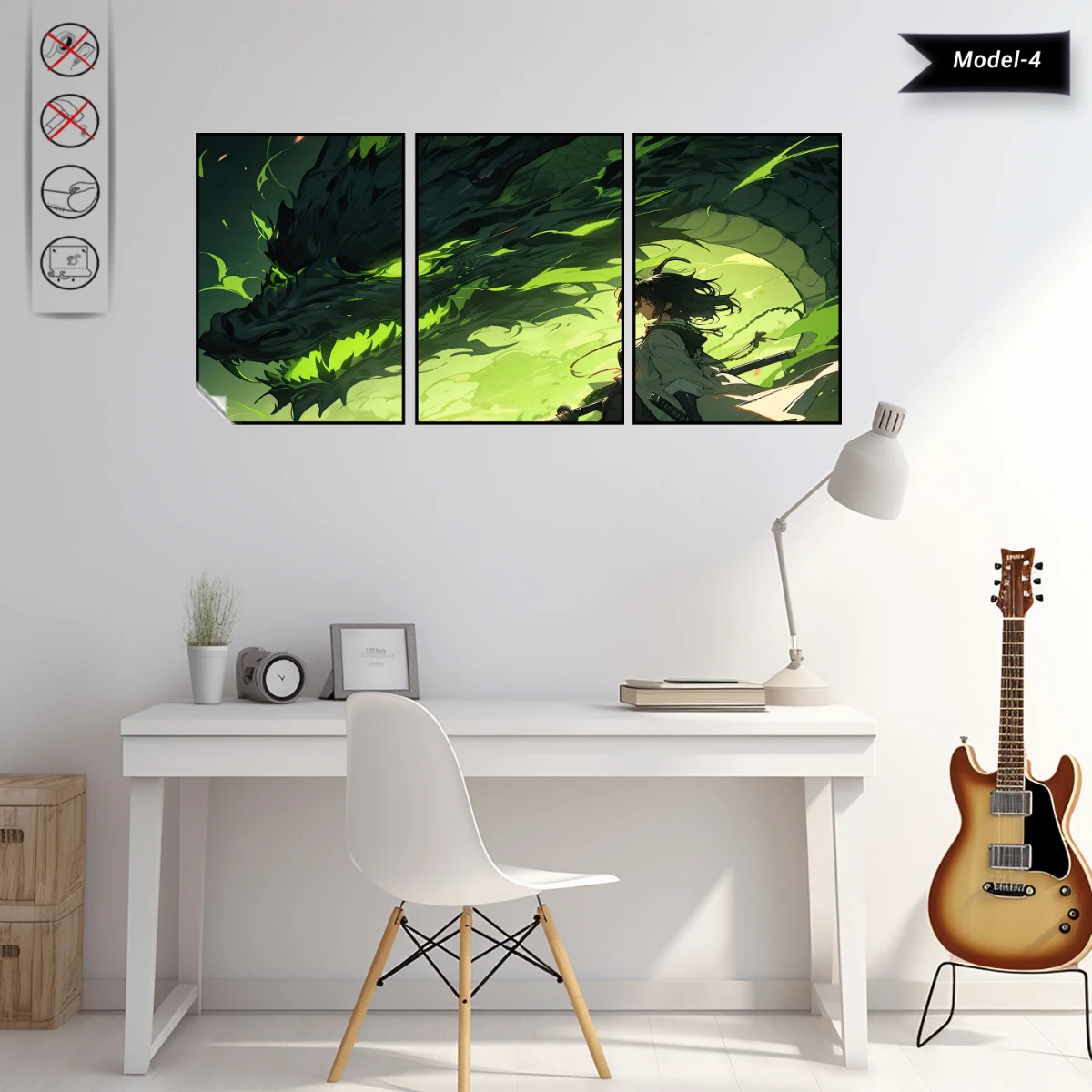 Statik Tutunma Özellikli Tablo - Poster Anime (Model- 4)