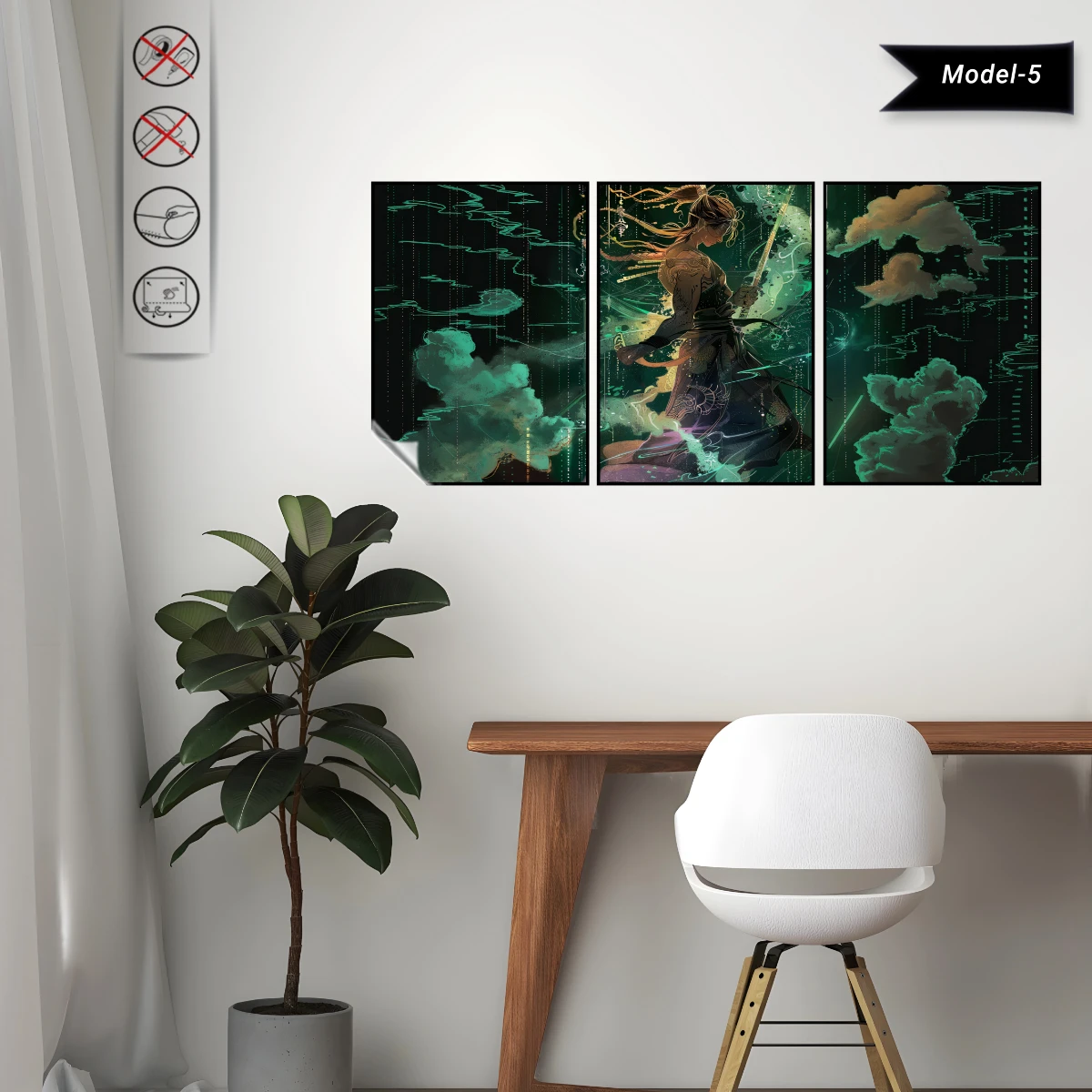 Statik Tutunma Özellikli Tablo - Poster Anime (Model- 5)