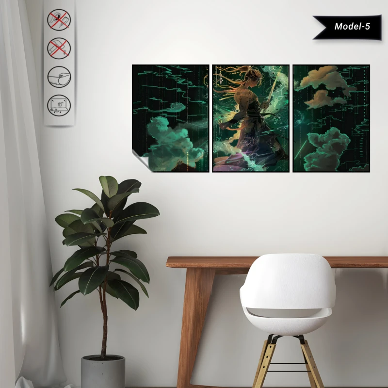 Statik Tutunma Özellikli Tablo - Poster Anime (Model- 5)